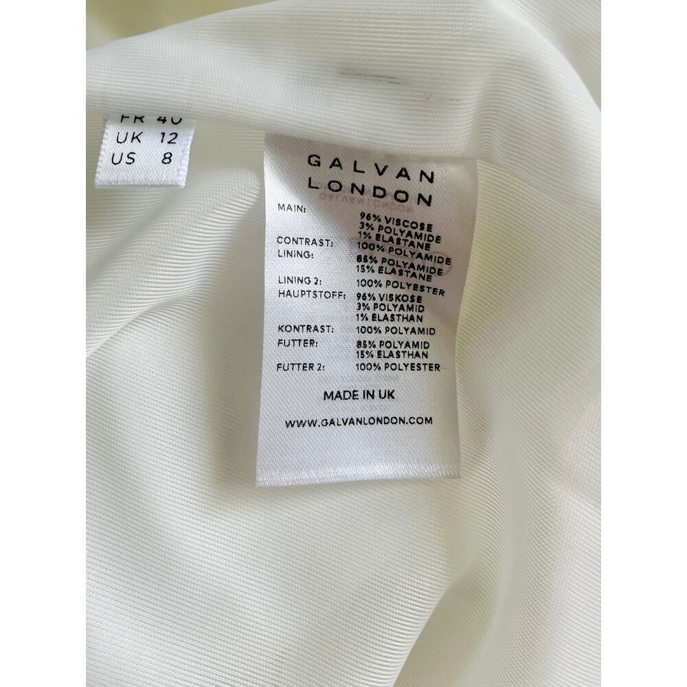 Galvan London Isola Bella Dress White Mesh Cutout Column Gown 40 US 8 Viscose - Picture 9 of 11